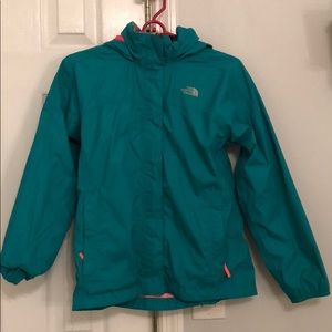 Girls the north face rain jacket